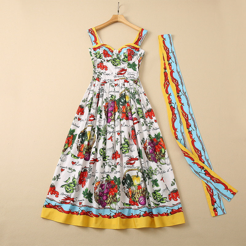 Backless Cotton Sling A-Line Summer Dress