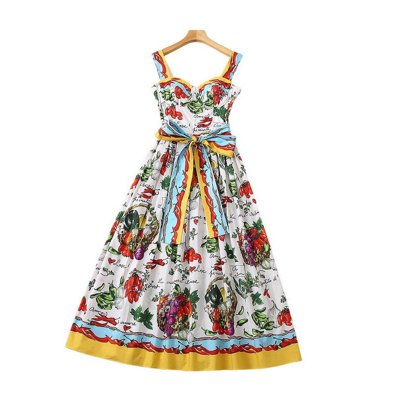 Backless Cotton Sling A-Line Summer Dress