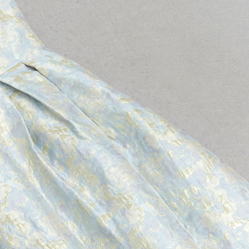 Floral Appliqué Sling Princess Maxi Dress