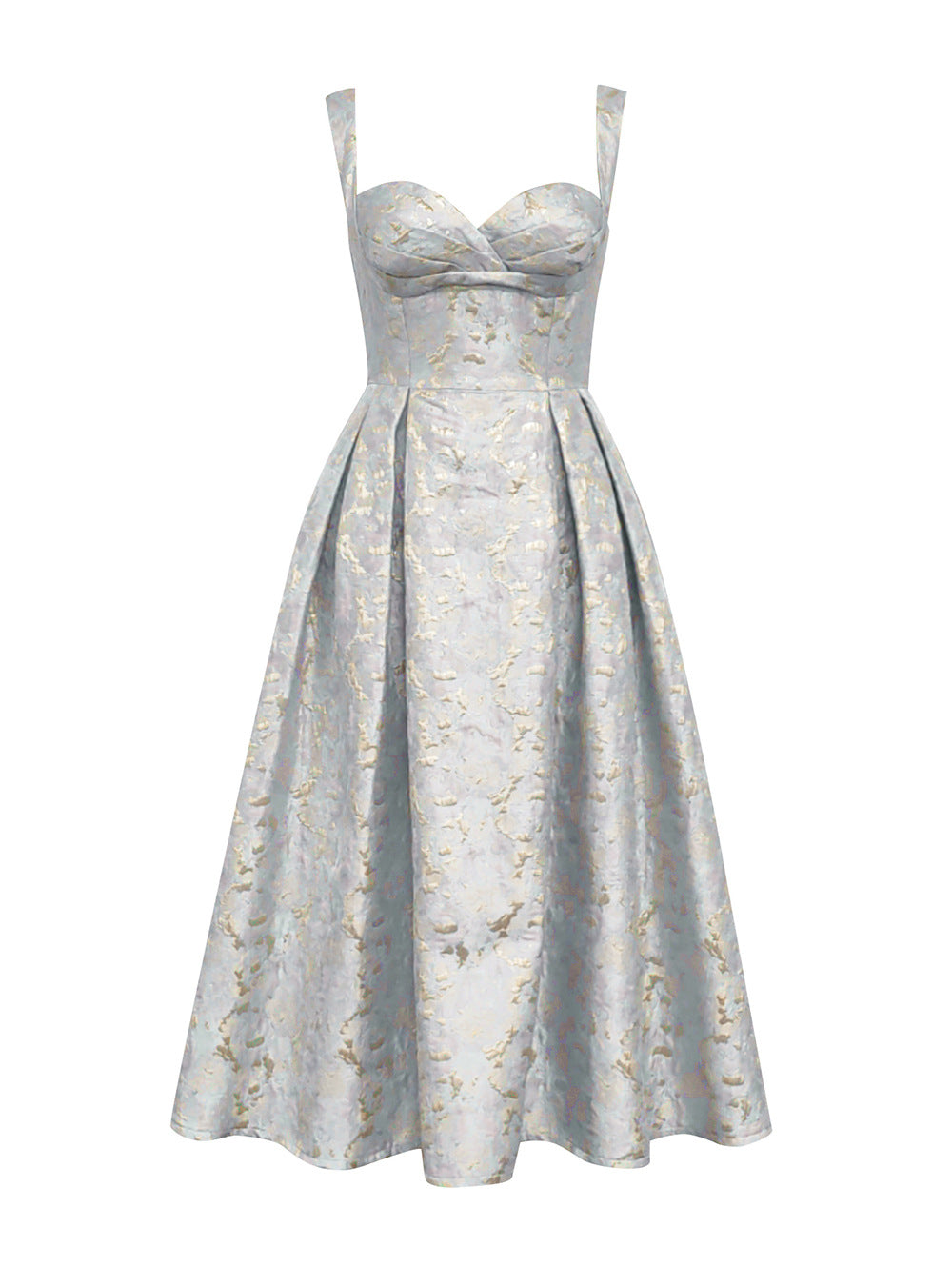 Floral Appliqué Sling Princess Maxi Dress