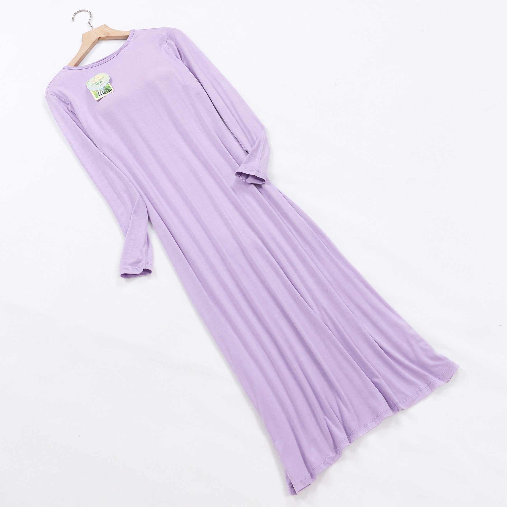 Modal Soft Lounge Sleep Dress with Built-In Bra / Black / L
