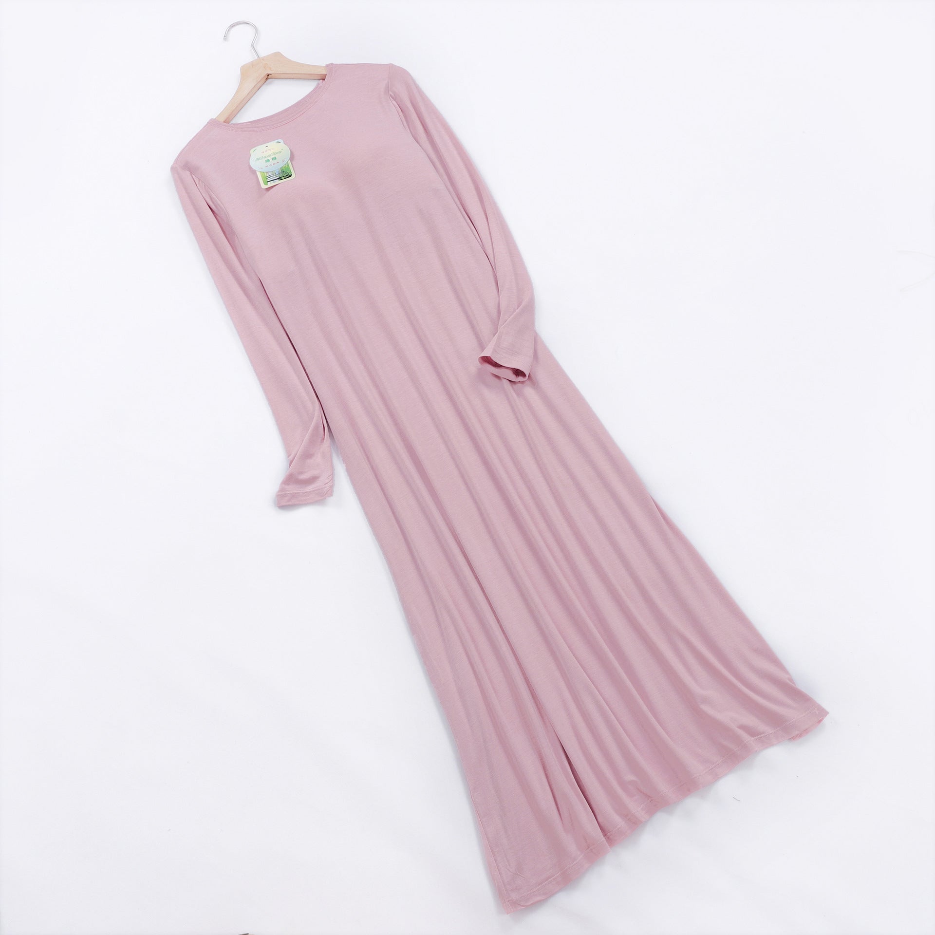 Modal Soft Lounge Sleep Dress with Built-In Bra / Black / XXL