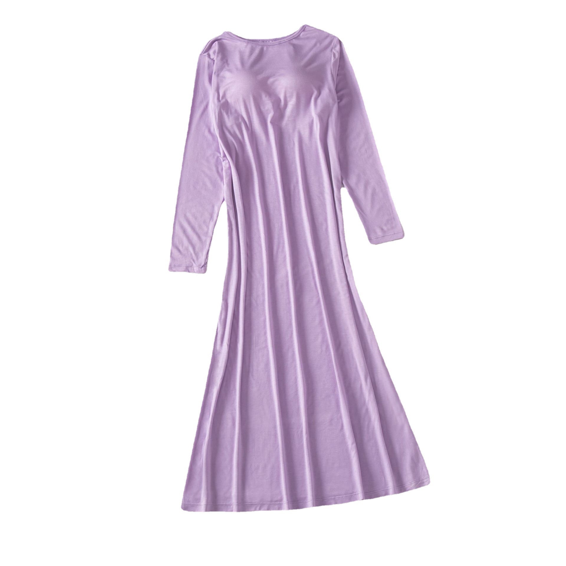 Modal Soft Lounge Sleep Dress with Built-In Bra / Heather Gray / XL
