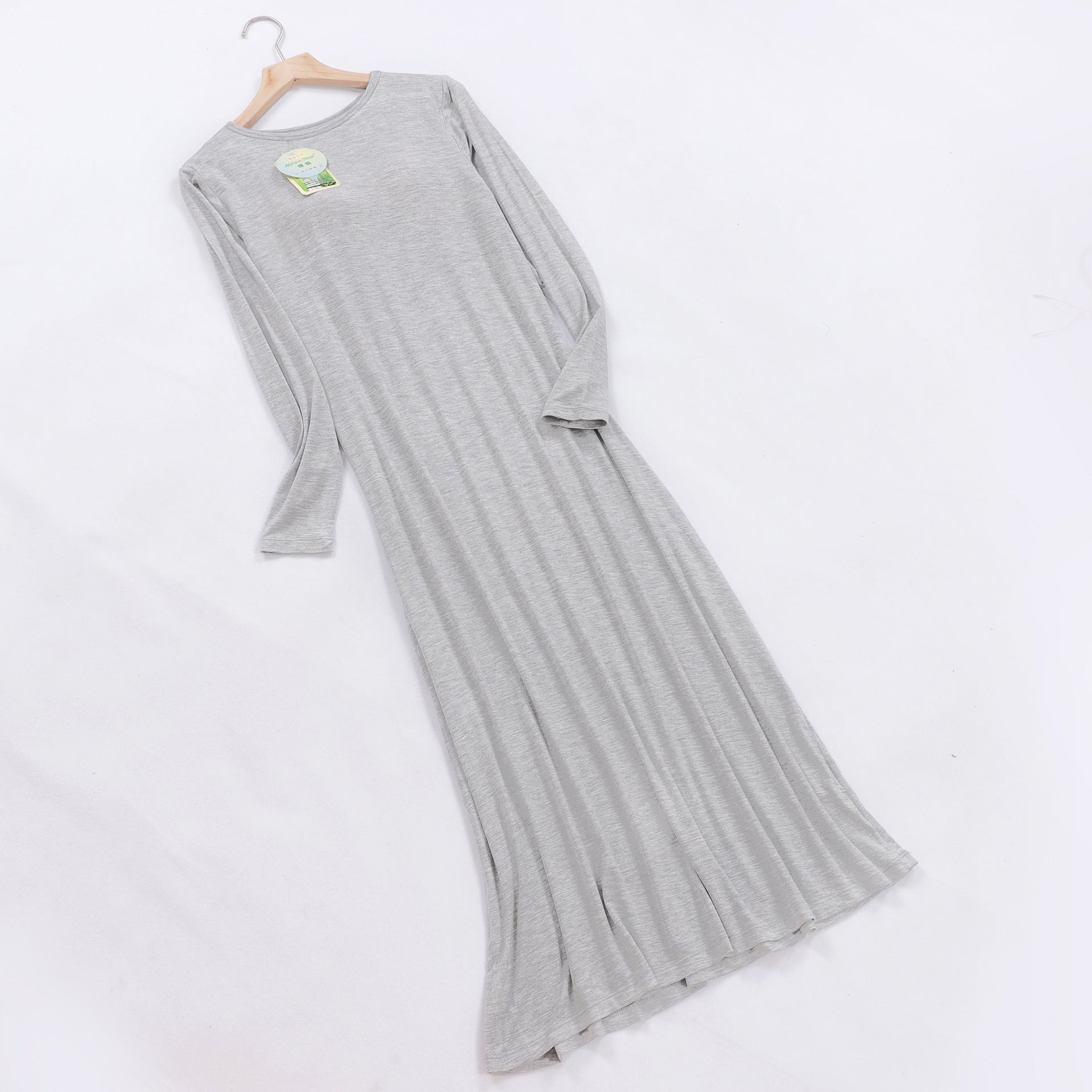 Modal Soft Lounge Sleep Dress with Built-In Bra / Heather Gray / XXL