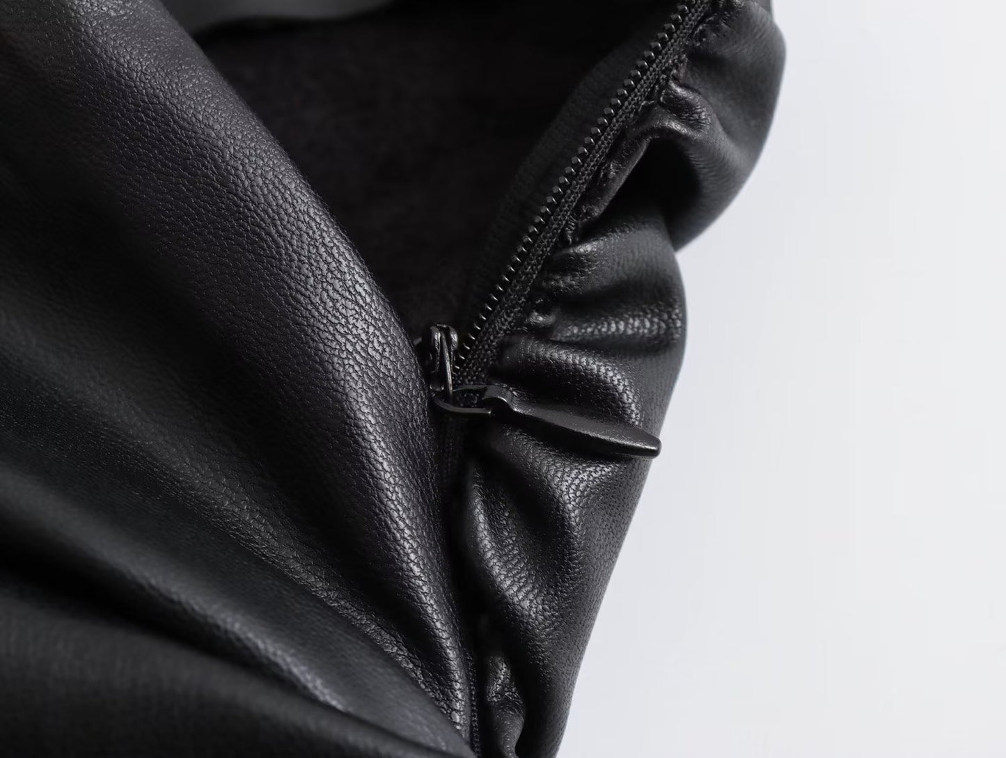 Strapless Faux Leather Bodycon Midi Dress