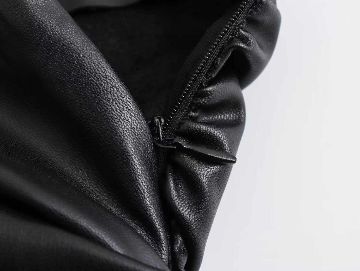 Strapless Faux Leather Bodycon Midi Dress
