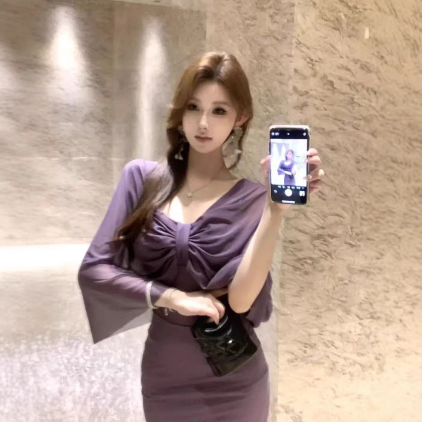 Strapless Slim-Fit Knit Tube Dress / Picture Color / L