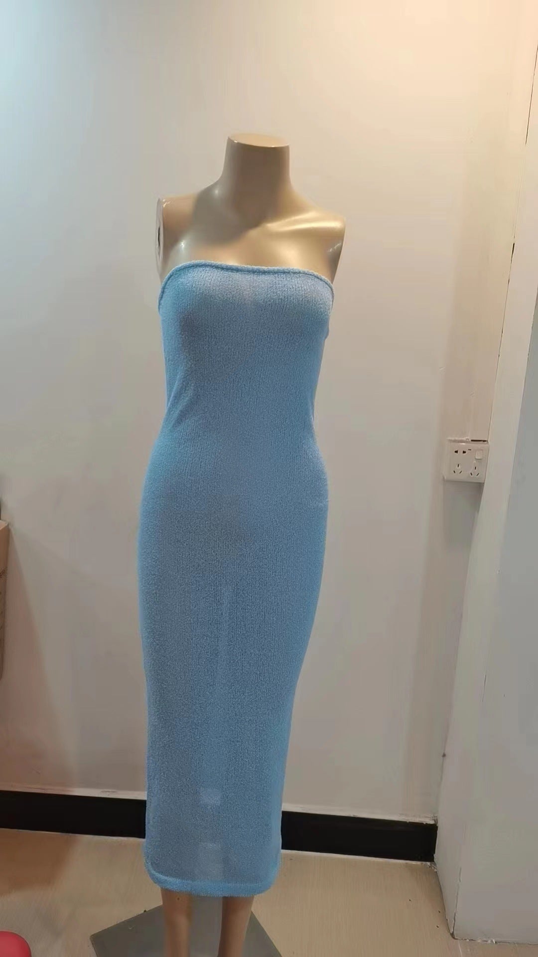 Striped Strapless Bodycon Mini Dress
